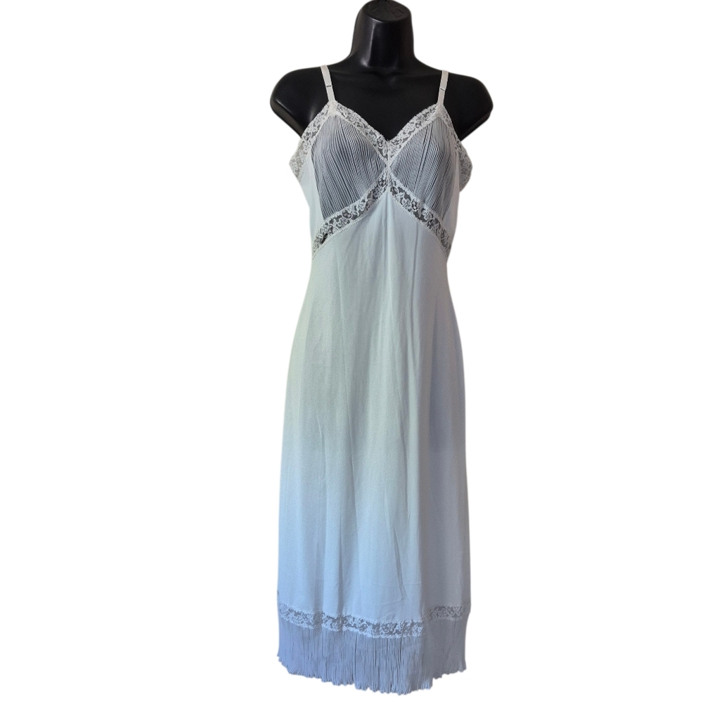 Vintage 60s White Full Slip Small